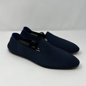Rothys The Loafer Navy Blue Almond Toe Knit Flats Womens Size 10